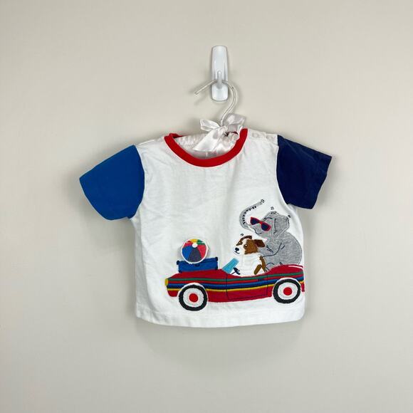 Mini Boden Lift the Flap Applique Beach Car Tee 3-6 Months - Picture 1 of 6